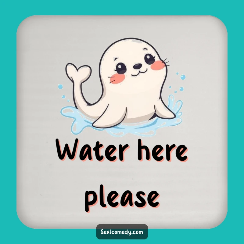 Funny Splashing Seal Tail Drink Coaster: Protect Surfaces with Fun
