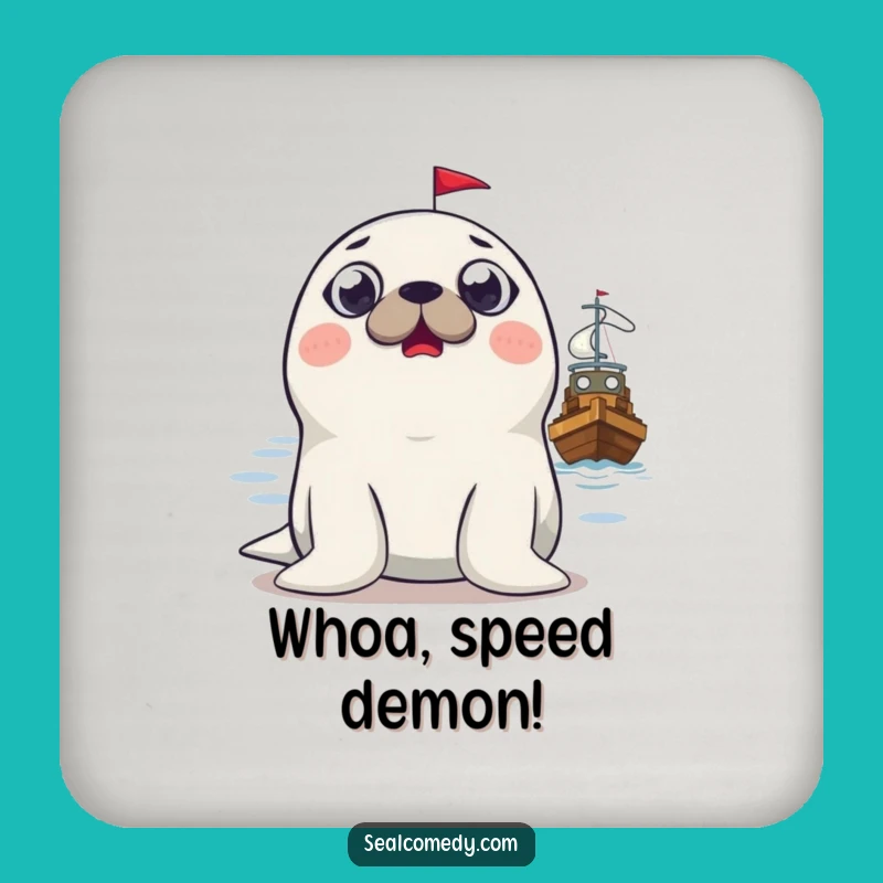 Funny Surprised Seal Coaster: Protect Surfaces with This Boat-Themed Funny Gift