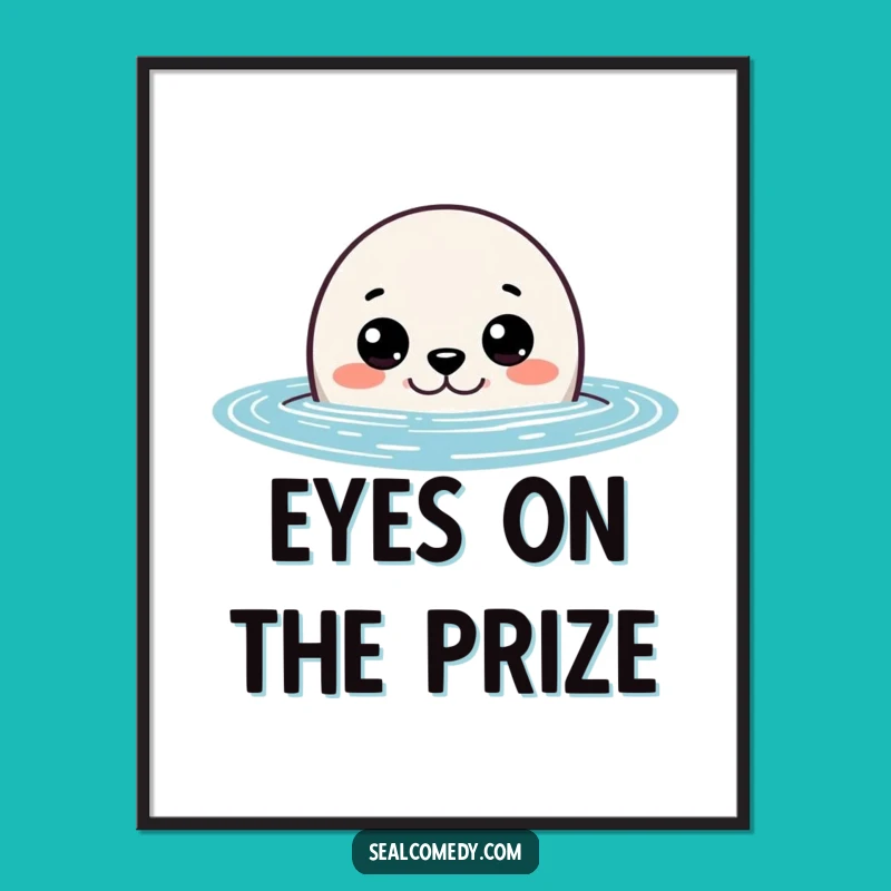 Funny Curious Seal Peeking Poster: Decorate with This Hilarious Marine Explorer's Gaze