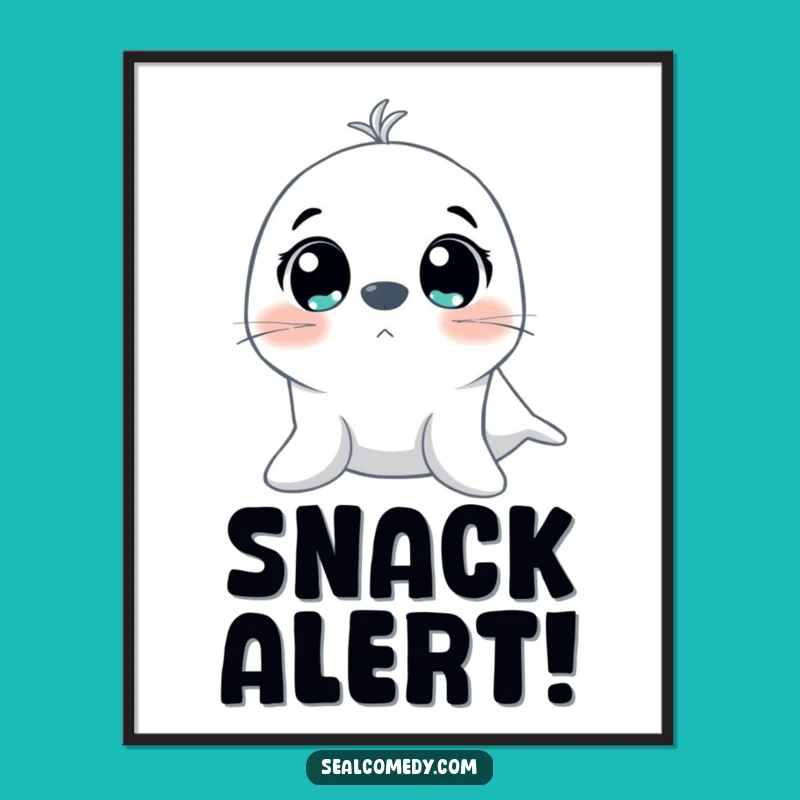 Funny Excited Seal Eyes Poster: Bring Joyful Wonder to Your Wall Decor
