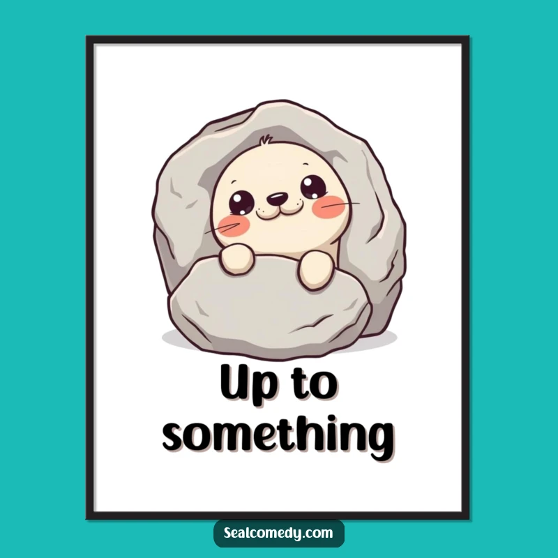 Funny Mischievous Seal Poster: Peek-a-Boo Wall Art, Perfect Funny Gift Decor