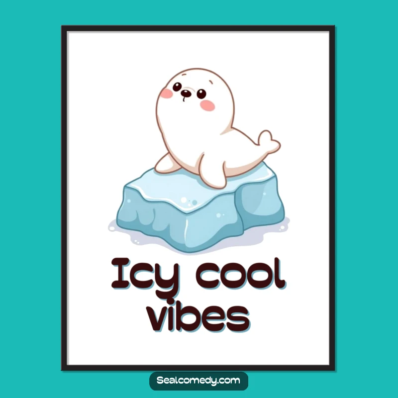 Funny Seal Sliding Poster: Arctic Joyful Art, Perfect Wall Funny Gift!