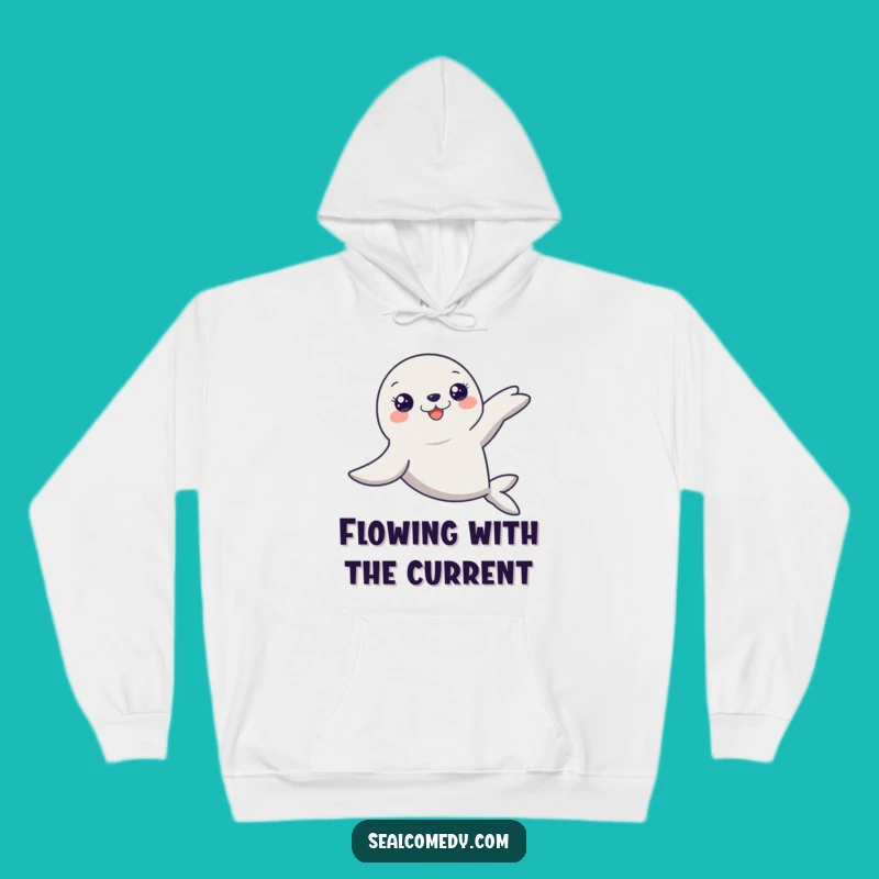 Cozy Funny Graceful Seal Glide Hoodie: Warmth for Smooth Souls