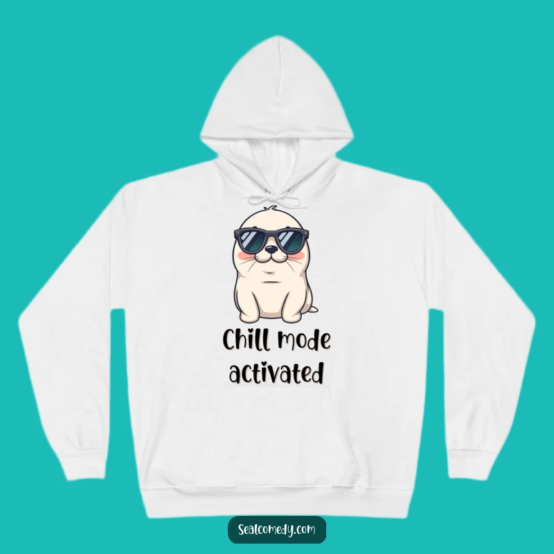 Funny Cool Seal Hoodie - Tiny Sunglasses Relaxed Gift Sweatshirt
