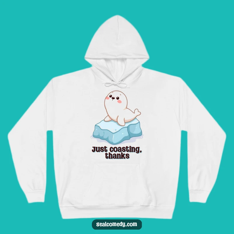 Funny Seal Sliding Hoodie: Cozy Arctic Comedy, Ultimate Warm Funny Gift!