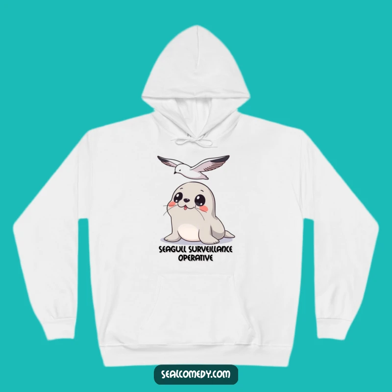 Funny Seal Watchful Hoodie: Cozy Sweatshirt for Alert Ocean Lovers, Great Funny Gift