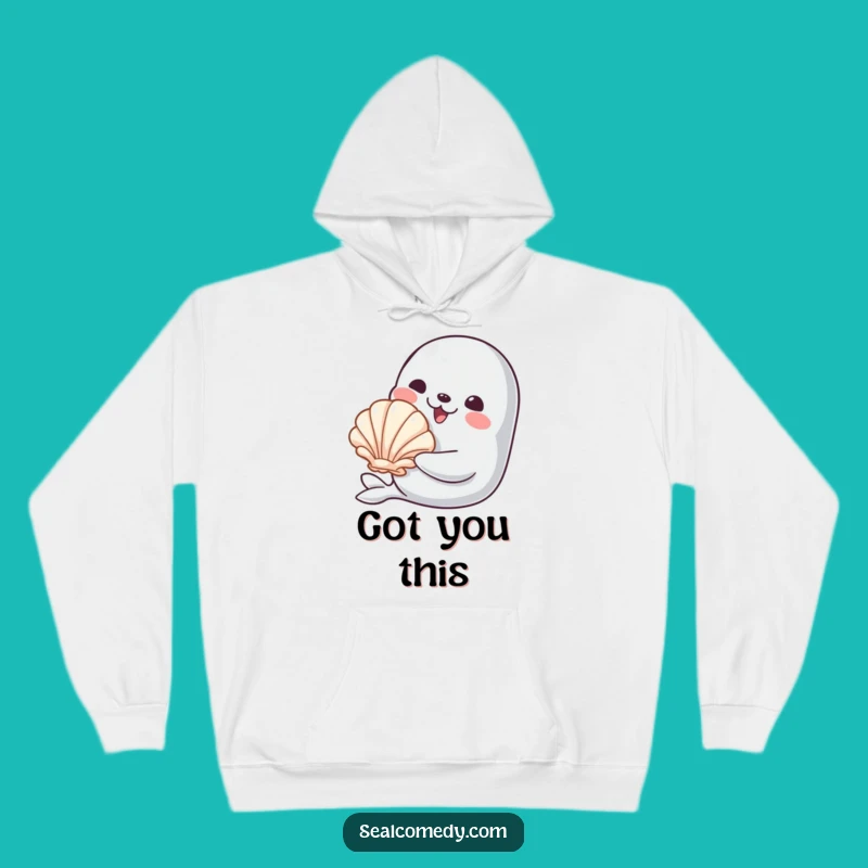Cozy Funny Gift Shell Seal Hoodie: Share Warmth and Humor