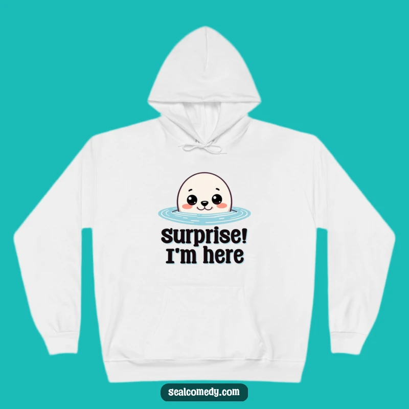 Cozy Funny Curious Seal Peeking Hoodie: Stay Warm and Curious with This Hilarious Ocean View