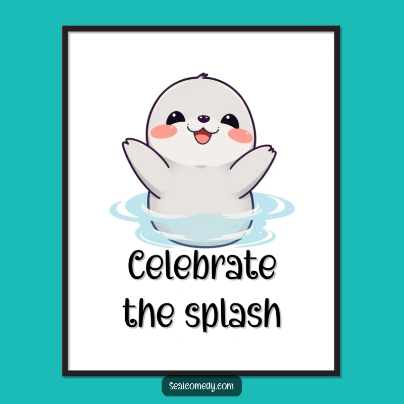 Funny Free Printable Wall Art: Joyful Seal Clapping, Downloadable Art!