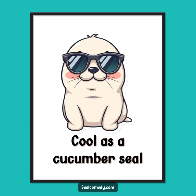Cool Seal Sunglasses Free Printable Wall Art - Relaxed Downloadable Decor