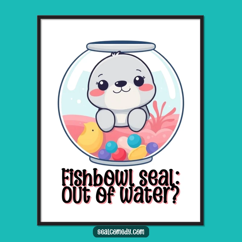 Free Printable Fishbowl Seal Wall Art: Funny Downloadable Decor for Playful Spaces!