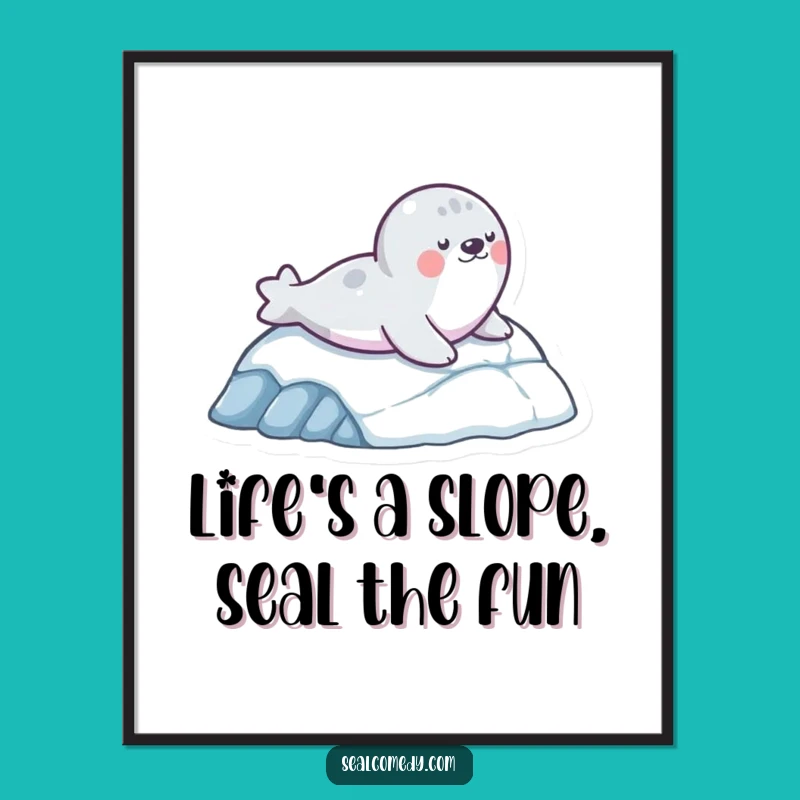 Free Printable Wall Art: Sliding Seal, Hilarious Downloadable Art for a Fun Vibe