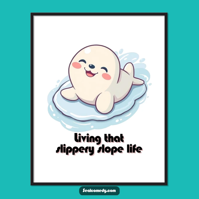 Free Printable Seal Wall Art: Gleeful Sliding Action Funny Art for Kids Room