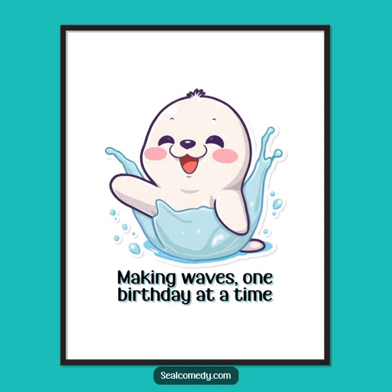 Free Printable Wall Art: Seal's Splash Fun, Hilarious Downloadable Decor Gift!
