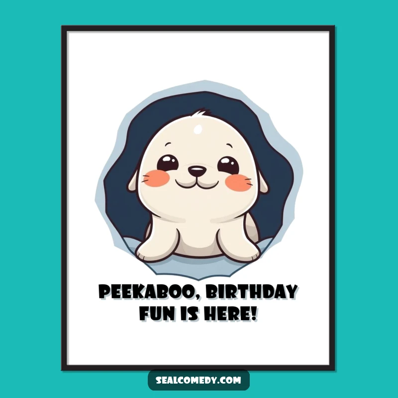 Free Printable Wall Art: Curious Seal Peek, Hilarious Downloadable Decor Gift!