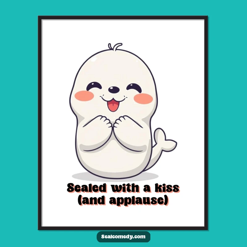 Free Printable Wall Art: Joyful Clapping Seal, Hilarious Downloadable Art for Your Home