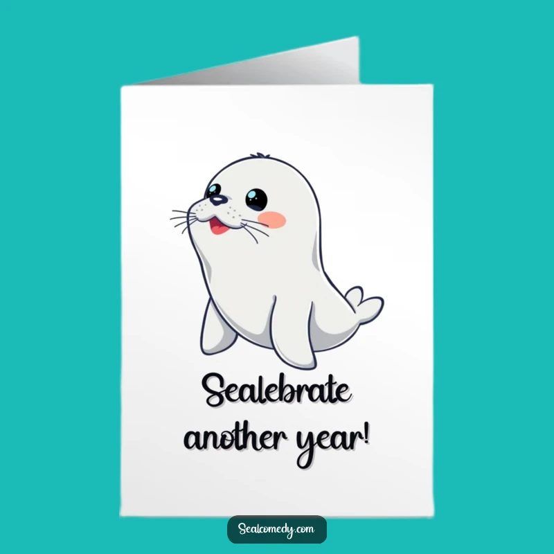 Free Printable Birthday Card: Funny Diving Seal Alert, Humorous Downloadable Gift