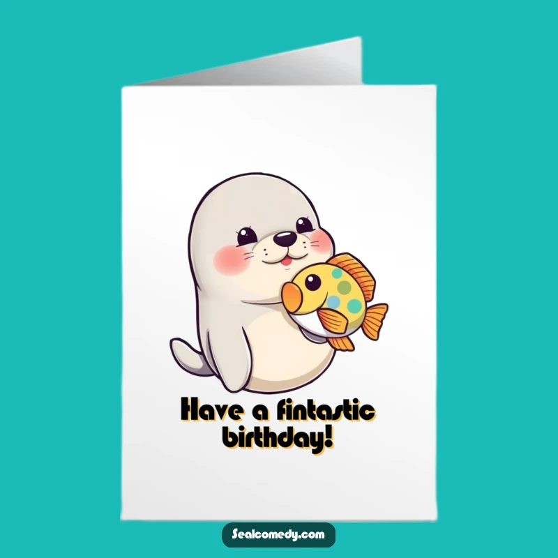Funny Seal Birthday Card Free Printable: Playful Pup Downloadable Greeting for a Fun Celebration
