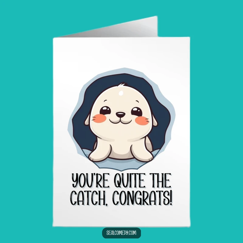 Free Printable Congrats Card: Seal's Surprise Peek, Perfect Downloadable Gift!