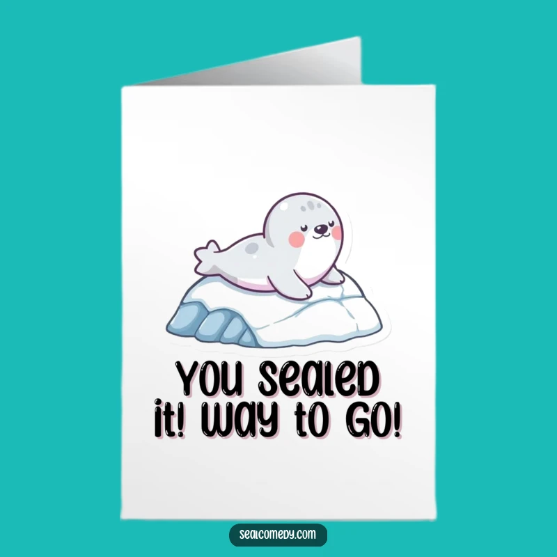Free Printable Seal Slide Congrats Card: Celebrate Your Success with a Fun Descent!