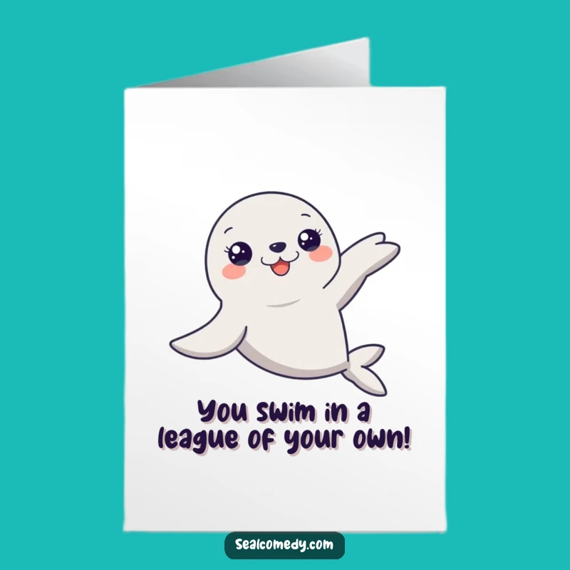 Free Printable Seal Congrats Card: Graceful Gliding Seal Achievement Download