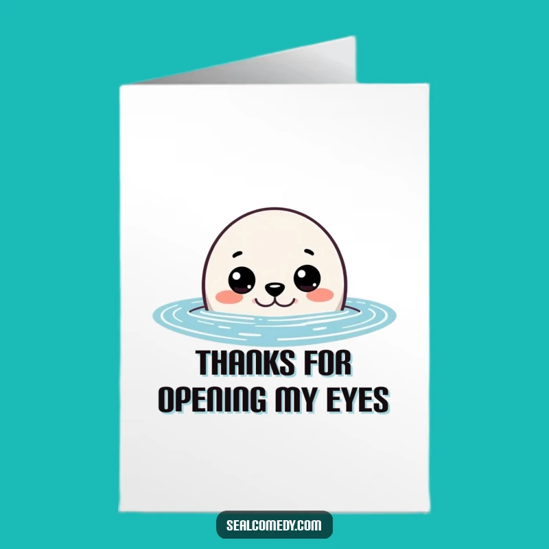 Seal of Gratitude: Free Printable Thank You Card with Wide-Eyed Thanks