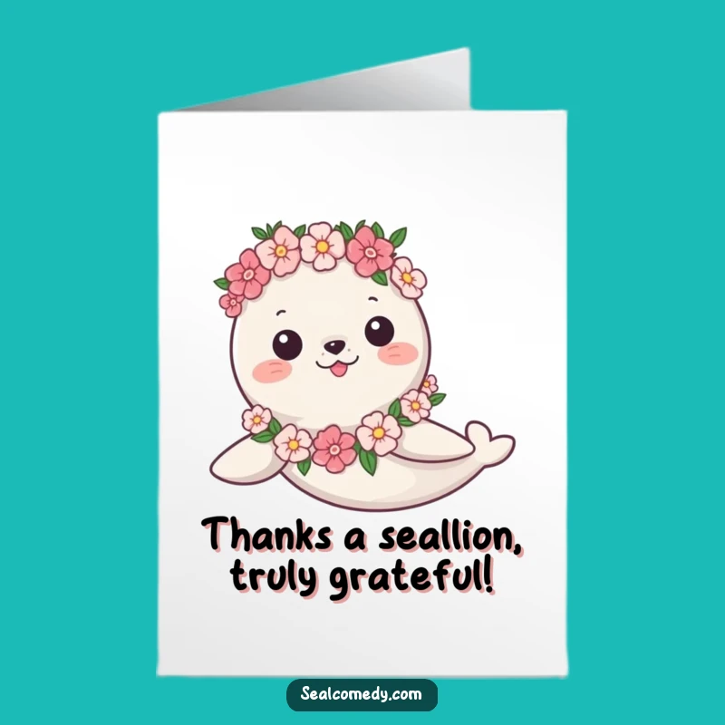 Free Printable Thank You Card: Grateful Seal with Flowers - Sweet Downloadable Gift