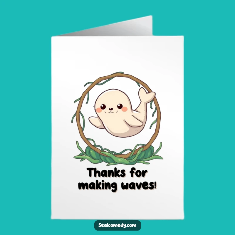 Free Printable Seal Thank You Card: Funny Determined Leaper Gratitude