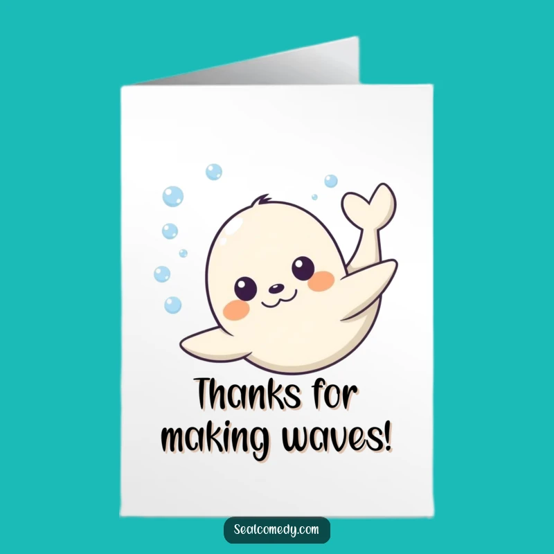 Free Printable Seal Thank You Card: Happy Diver, Underwater Gratitude, DIY Downloadable Gift