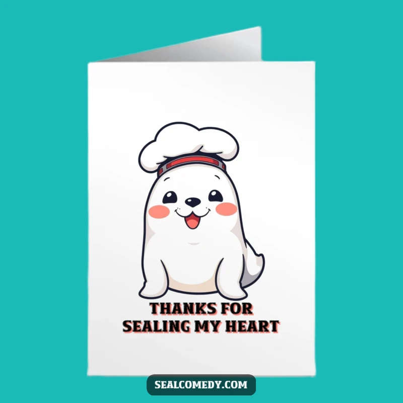 Free Printable Thank You Seal Card: Adorable Chef Seal Downloadable Gift!