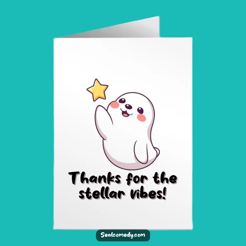 Free Printable Seal Thank You Card: Star Gratitude Download, Print at Home Thanks!