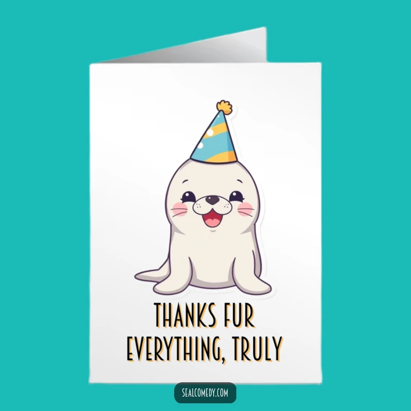 Free Printable Thank You Card: Seal's Party Thanks - Funny Downloadable!