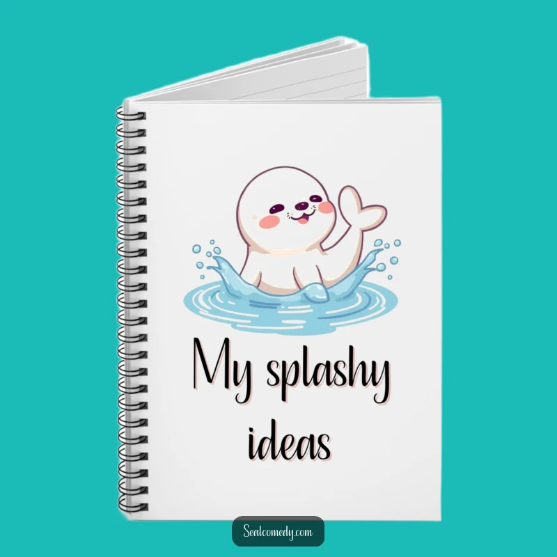 Funny Seal Notebook - Playful Water Splash Journal Gift