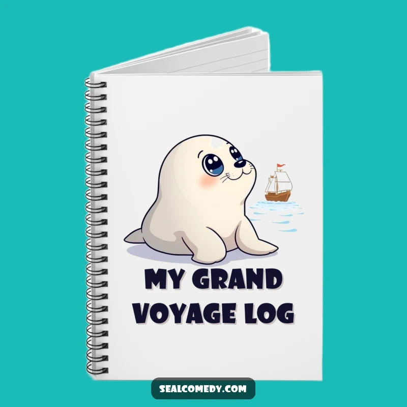 Funny Seal Watching Ship Notebook: Innocent Eyes Journal, Great Funny Gift