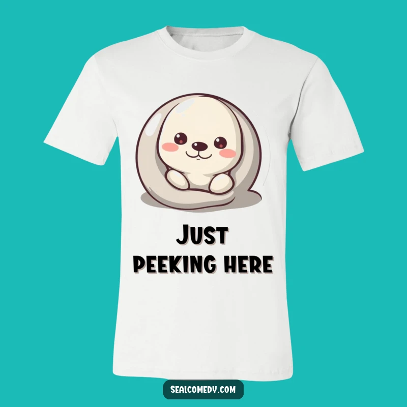 Funny Curious Seal T-Shirt - Playful Peek-a-Boo Style!