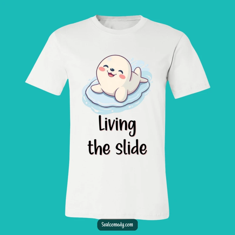 Funny Sliding Seal Grin T-Shirt: Hilarious Joyful Animal Tee