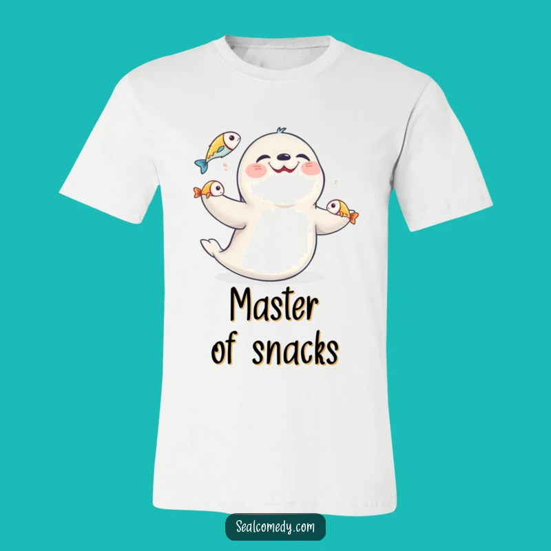 Funny Juggling Seal T-Shirt: Master of Fish & Laughter