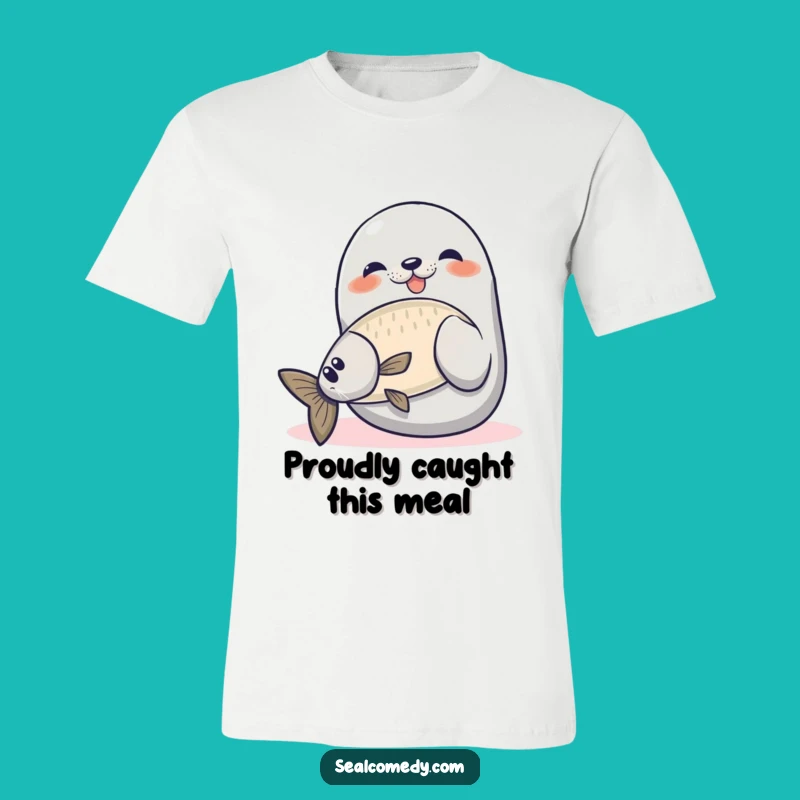 Funny Proud Seal Fishing T-Shirt: Wear Your Victory with This Hilarious Catch Tee