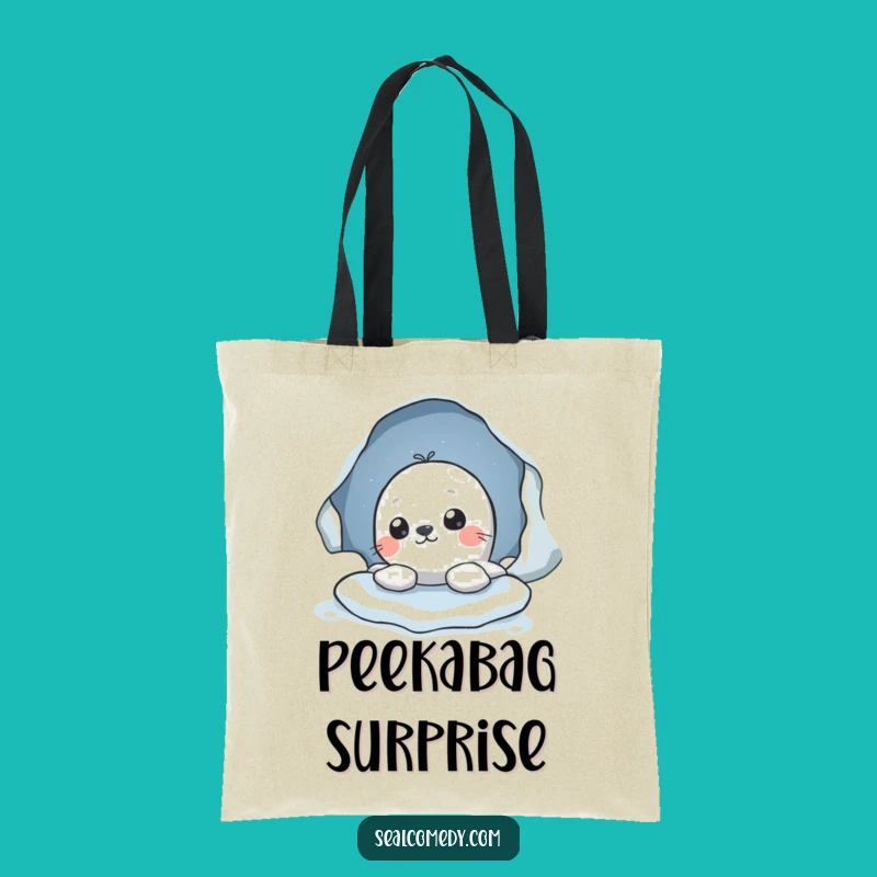 Funny Seal Peek Tote Bag: Curious Carry-All, Perfect Gift for Explorers