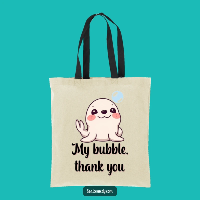 Funny Silly Seal Bubble Tote Bag: Carry Your Playfulness Everywhere