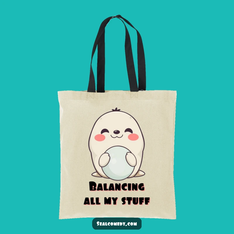 Funny Smiling Seal Balancing Tote Bag: Carry Your Tricks with Style!