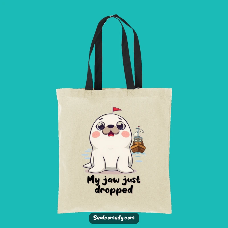 Funny Surprised Seal Tote Bag: Carry Your Laughs with This Boat-Themed Funny Gift